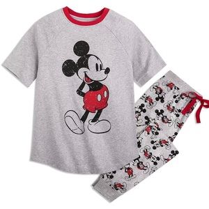 Disney Gray Vintage Micky Pajamas S